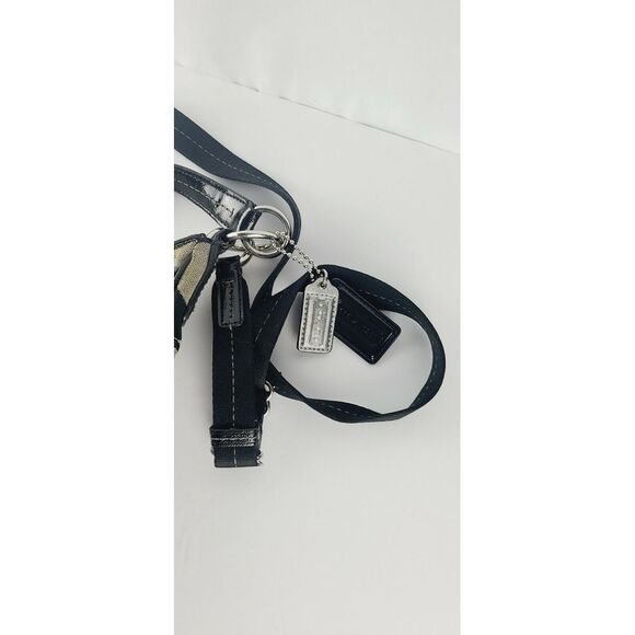 Coach Signature Stripe Hobo Convertible Shoulder Bag/Cross body Tan Black - Picture 2 of 8